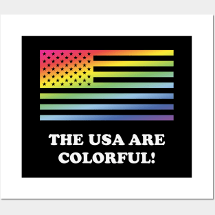 The USA Are Colorful! (America / Stars And Stripes) Posters and Art